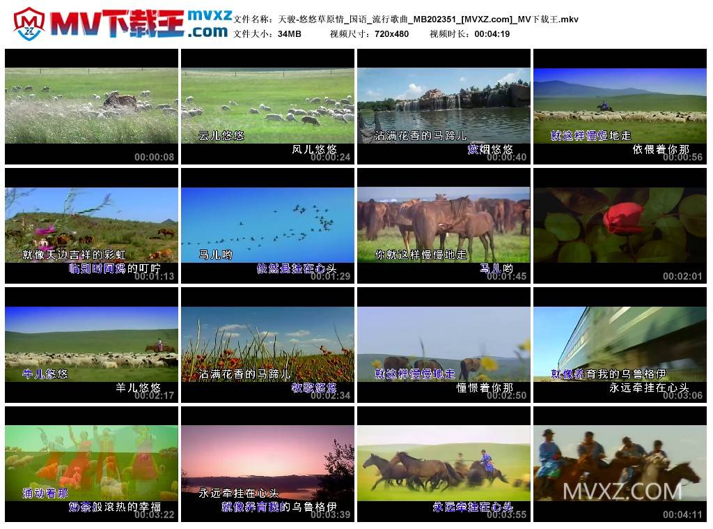 天骏-悠悠草原情_国语_流行歌曲_MB202351